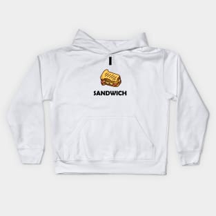 Funny design saying I Sandwich, Deli Delight Corner, Cute & Satisfying Sandwich Harmony Kids Hoodie
